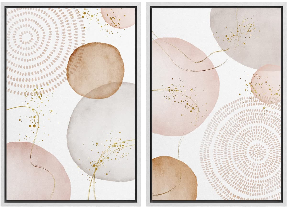 SIGNFORD Framed Canvas Print Wall Art Set Soft Hydrangea Pair Light Blue Florals with Green Leaves Illustration Modern Art Decorative Nordic Nature for Living Room, Bedroom, Office - 24"x36"x2 White — view 33