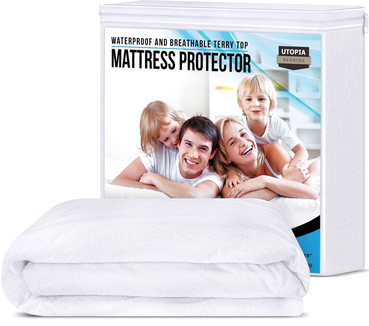 Utopia Bedding Protector Colchón 90 x 190 x 40 cm Impermeable, Certificación Oeko-Tex Funda Colchón, Cubre Colchón Transpirable, Elástico En Todo El Contorno — view 4