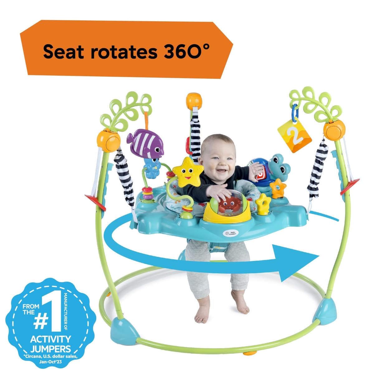 Baby Einstein, Ocean Explorers Curiosity Cove 2-in-1 Educational Activity Jumper and Floor Toy, Ages 6-12 Months — view 3