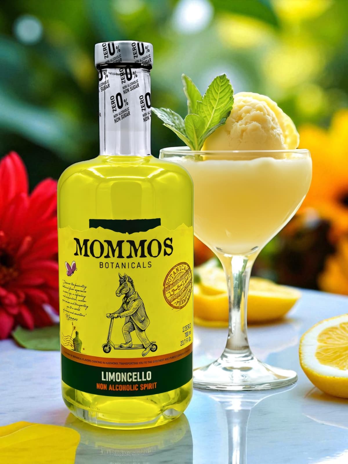 Mommos Limoncello 0.0% - Alternativa LIMONCELLO - Sin alcohol - Sin Azúcar - Bajo en Calorías - Premium - Espirituosa sin alcohol -700ml | Para los amantes de las espirituosas 0% — view 2
