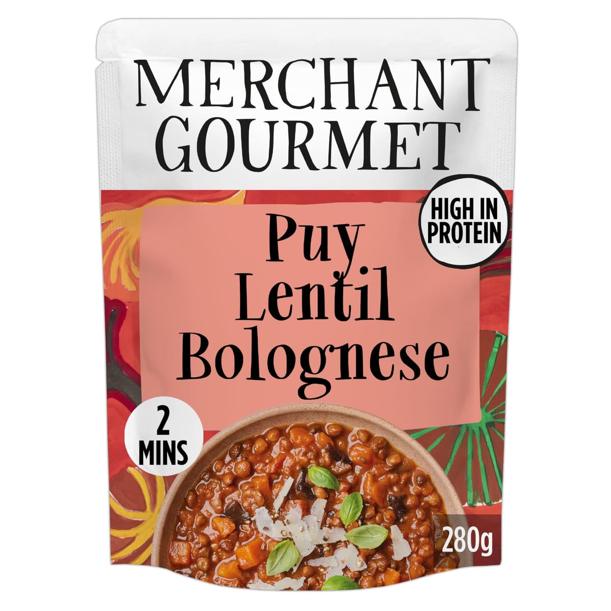 Merchant Gourmet Ready-to-eat Puy Lentil Bolognese Pack of 6 x 280g Pouches High in Protein High in Fibre Vegan. Cooked with Puy & Brown Lentils Mixed Mushrooms Sundried Tomato Paste Ready-Meal Option — view 4