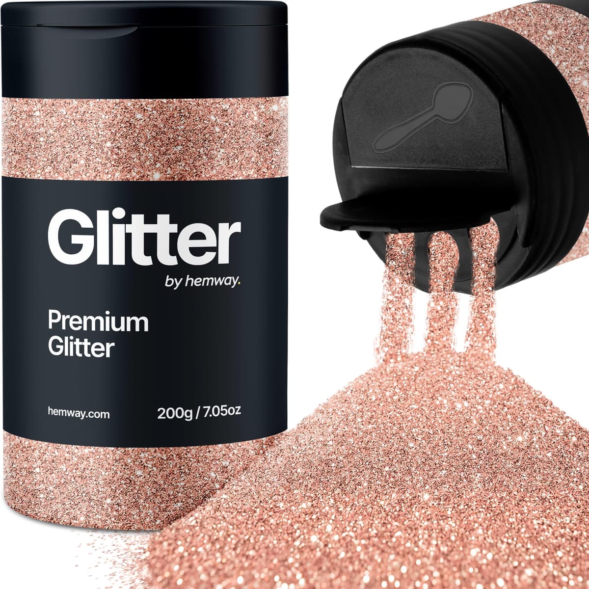 Light Rose Gold Glitter Shaker, 130g Ultrafine Glitter, Crafts 1/128" Metallic Flake Light Rose Gold Sequins, Resin & Epoxy Crafts, Decorating, Halloween, Christmas Nail, Face, Hemway — view 214