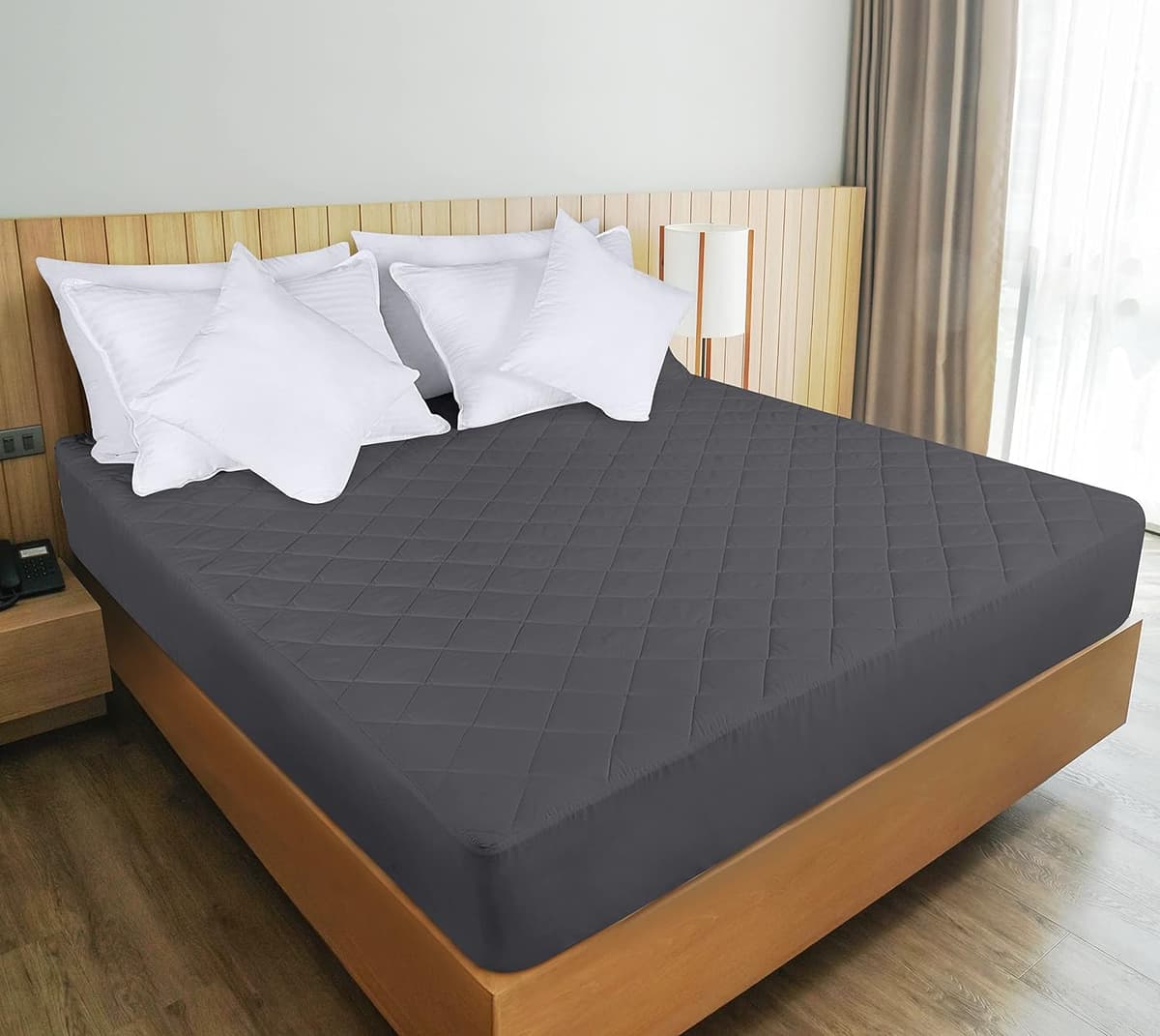 Utopia Bedding Quilted Fitted Mattress Protector Double Bed Fitted Sheet Stretch Fitted Sheet Extends to 40cm Deep Machine Wa — view 5