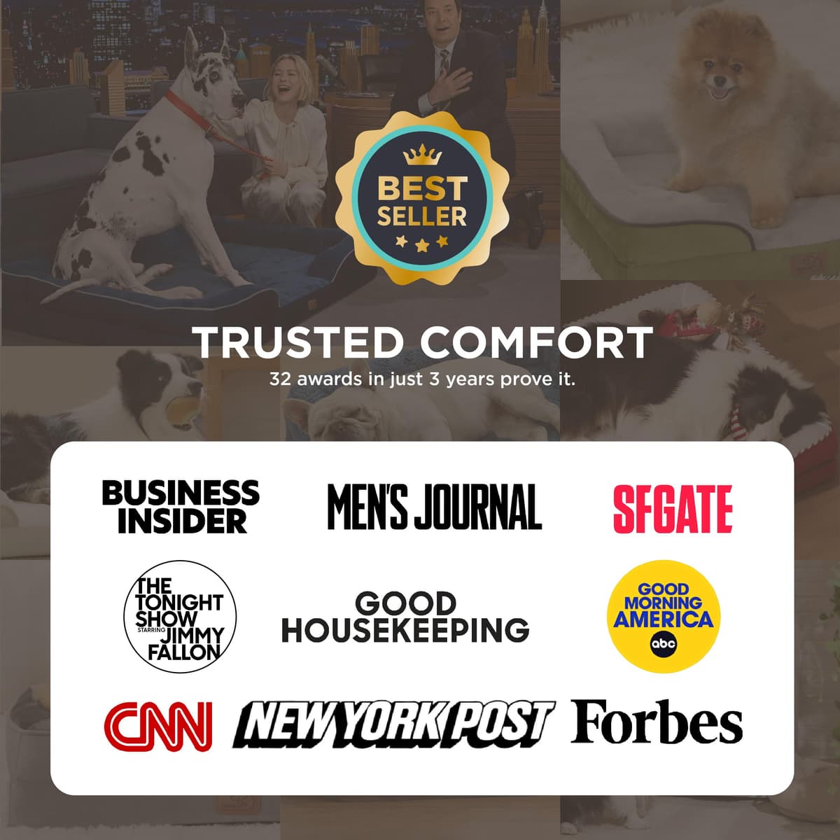 Bedsure Medium Dog Sofa Bed - Washable Orthopedic Dog Beds and Couch with Removable Flannel Zipper Cover, Puppy Beds for Small Dogs, Brown Pet Bed, 71x58x16cm — view 2