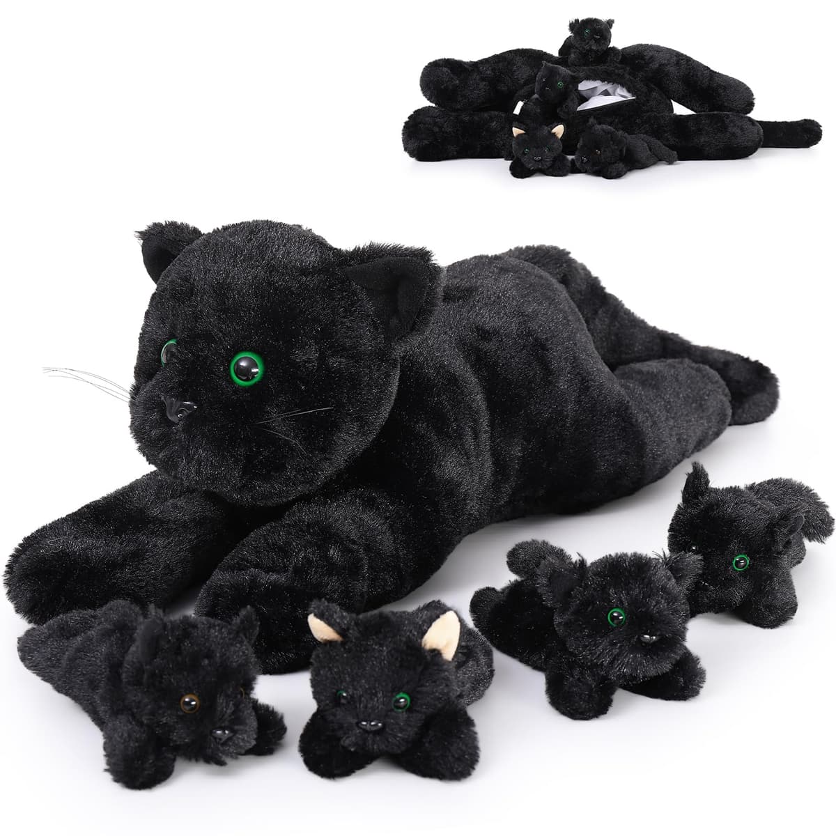 MorisMos Big Gorilla Soft Toy with Babies inside, Lifelike Large Giant Gorilla Monkey Teddy Stuffed Animal Plush Cuddly, Kawaii Presents for Kids Girls Boys Birthday Party Decorations (50 cm) — view 12
