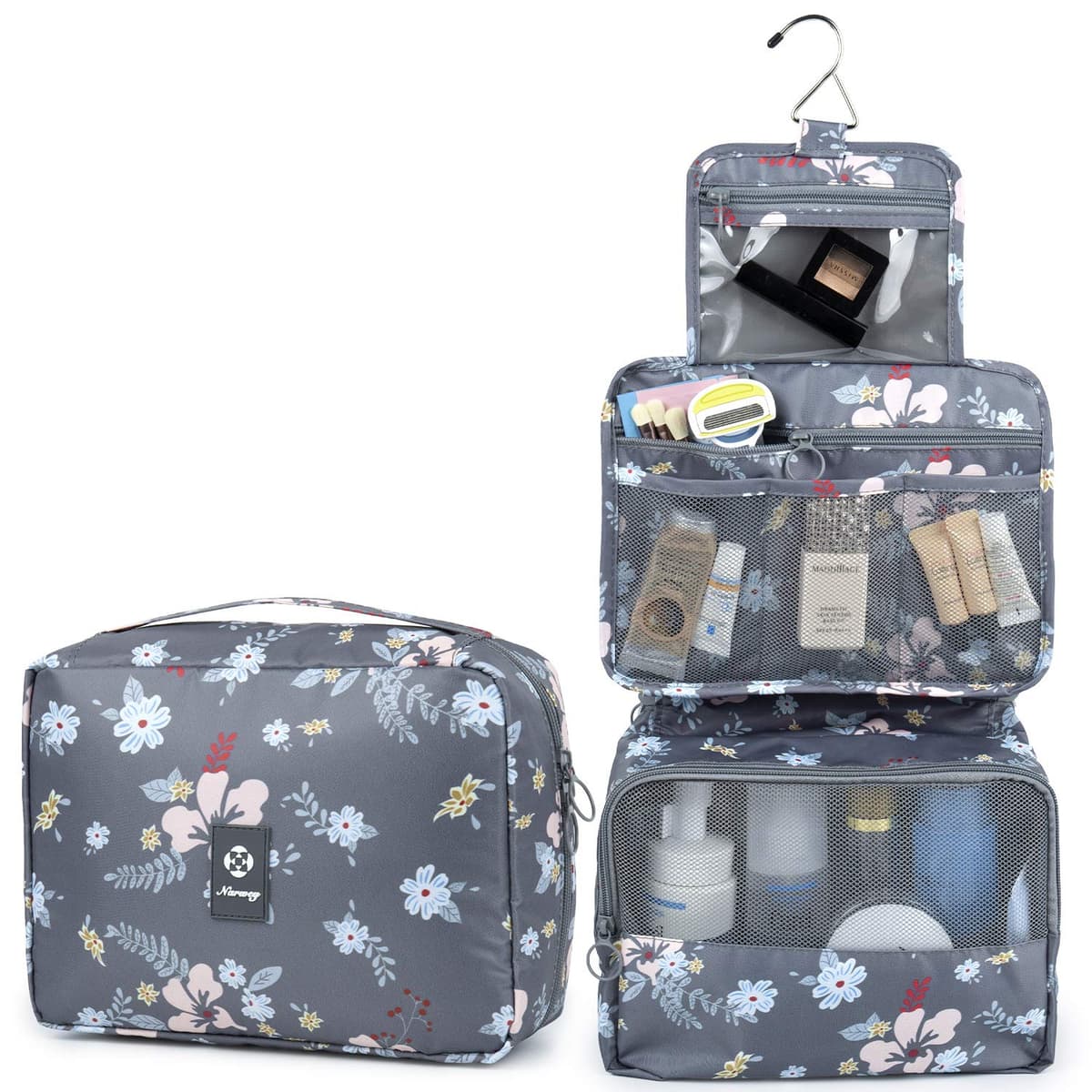 Narwey Travel Hanging Toiletry Wash Bag Toiletry Bags for Women Toiletries Bag Washbag Makeup Cosmetic Organizer for Travel Essentials Accessories — view 14