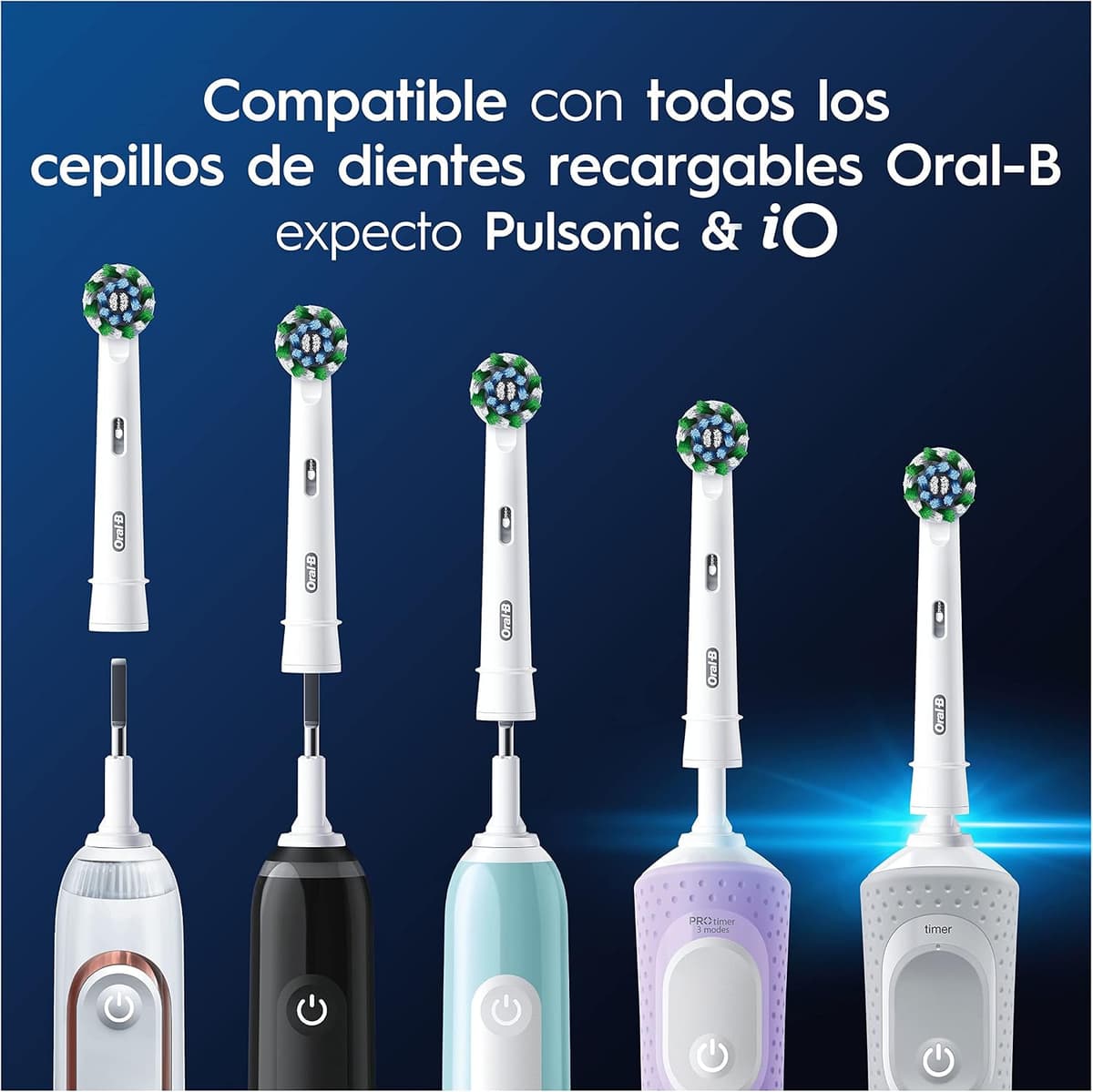 Oral-B Pro CrossAction Cabezales De Recambio ORIGINALES para Cepillo de Dientes Eléctrico Oral-B Pro, Pack de 10 Recambios Con Indicador De Uso, Blanco (Tamaño Buzón) — view 5