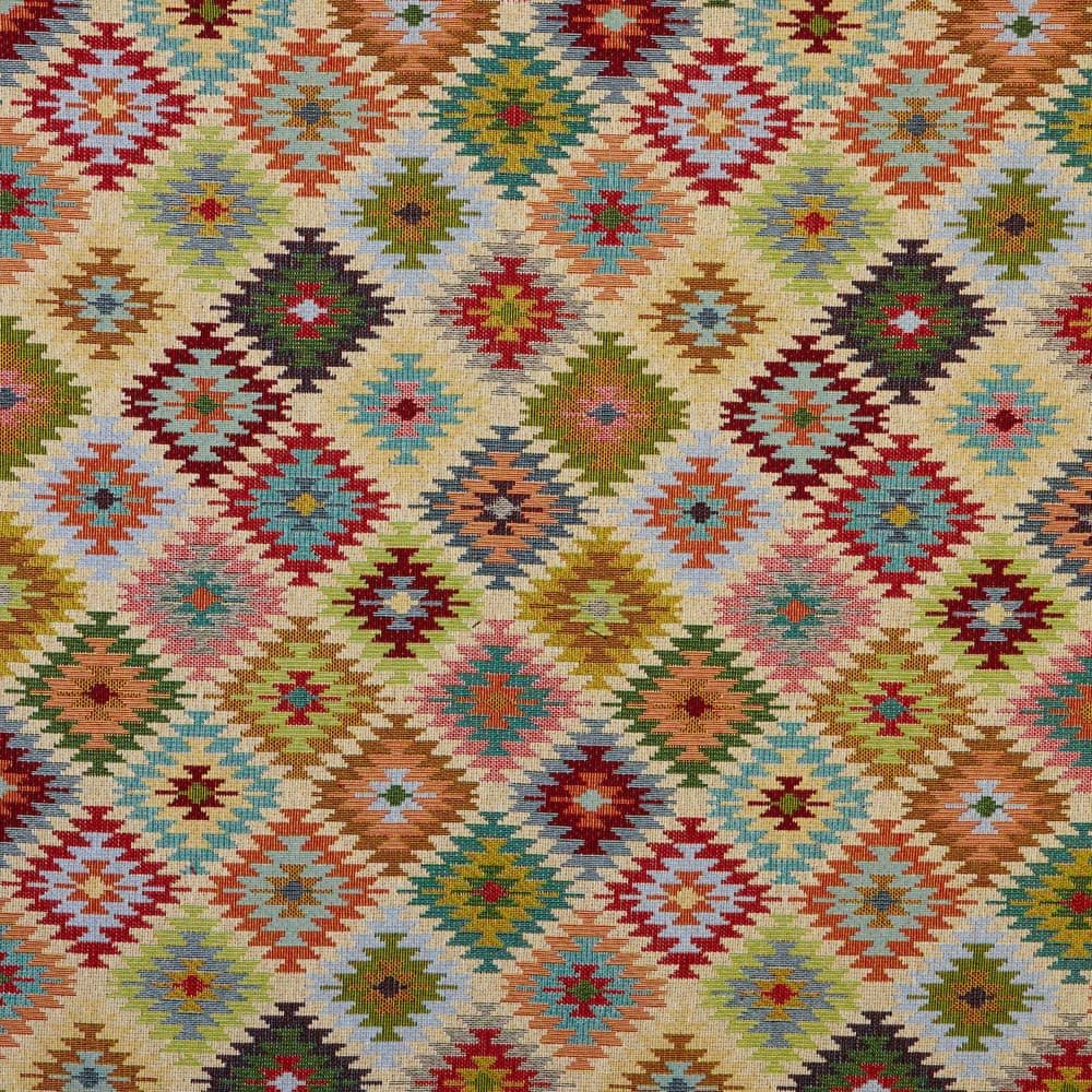 Kt KILOtela - Tela Tapicería, Jacquard Gobelino, Tapizar Sillas, Cojines, Cabecero, Sofá, Bolsos, Resistente al Desgaste, Costura, 100 cm Largo x 280 cm Ancho, Geométrico, Multicolor, 1 metro — view 10