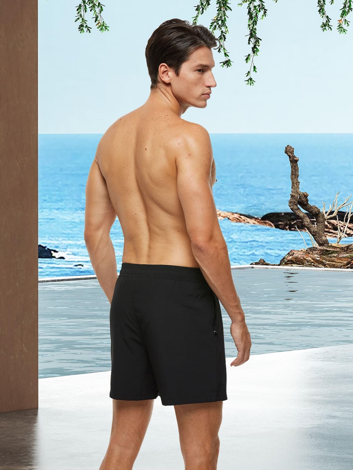 Bañador Hombre 2 en 1 Bañador de Secado Rápido con Forro de Malla y Cordón de Ajuste para Playa Bañador Casual Impermeable para Piscina Verano — view 3
