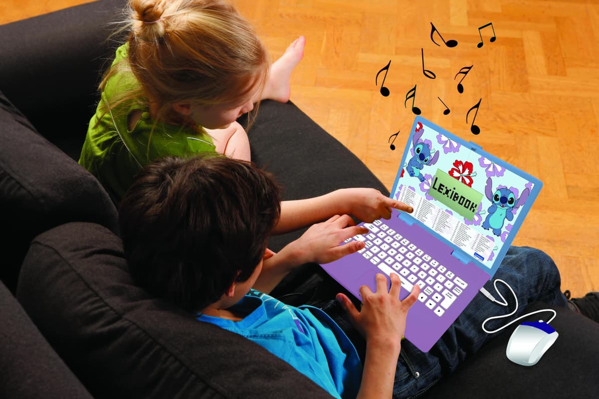 Lexibook, Disney Stitch, Ordenador Educativo bilingüe en inglés/español, 124 Actividades de lenguaje, Escritura, matemáticas, lógica, música y Juegos, para niños y niñas, JC598Di2 — view 9