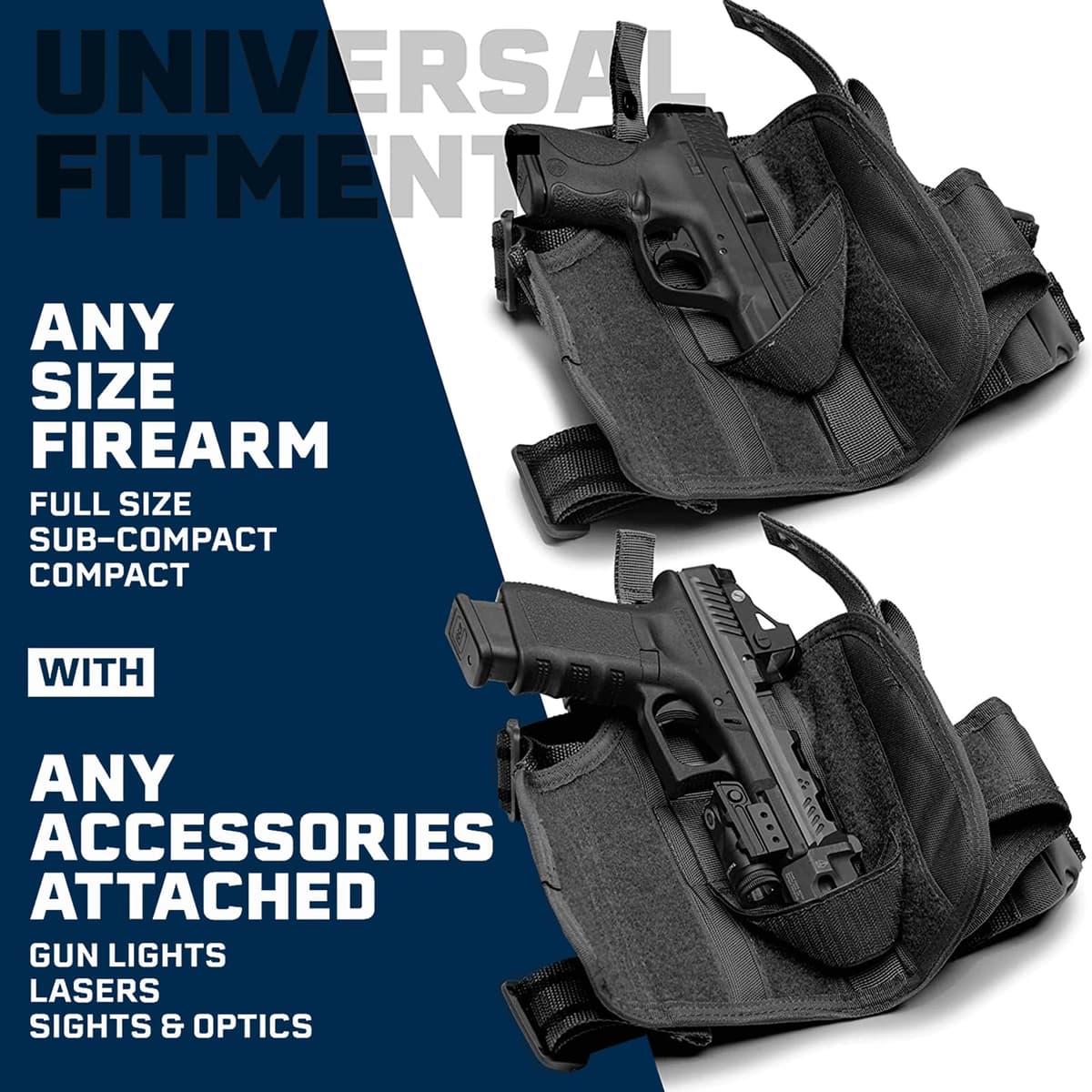 Funda Táctica para Pierna, Funda para Muslo, Funda para Pistola Militar para Exteriores, Funda para Pistola de Nailon 900D, Arnés de Pierna Ajustable para Pistolas Glock Grandes y Medianas — view 2