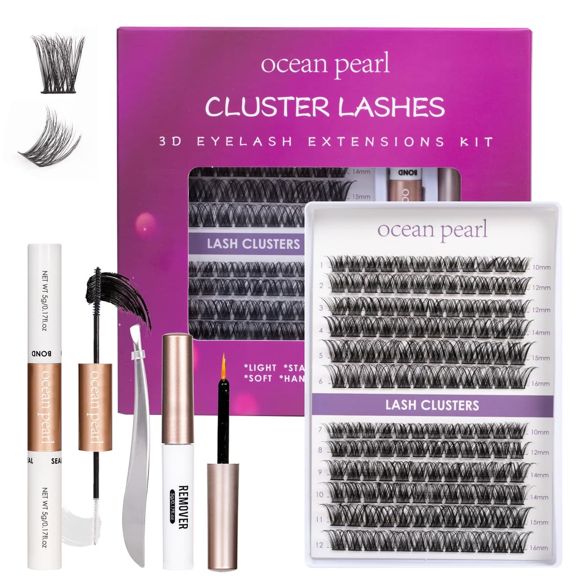 False Eyelashes Russian Strip Lashes D Curl 3D 10 Pairs Fake Lashes Natural False Eyelashe with Eyelash Glue Clear Adhesive Long Lasting Waterproof Multipack Eyelashes — view 8