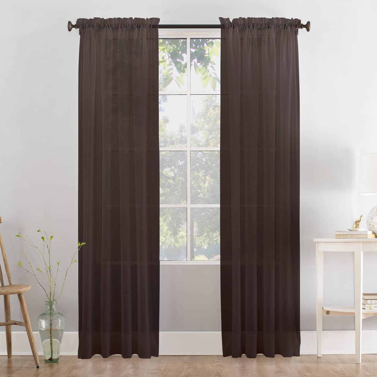Megachest a pair of slot top voile curtains (Pure White, 56" wideX81 drop 2 Panels) — view 35