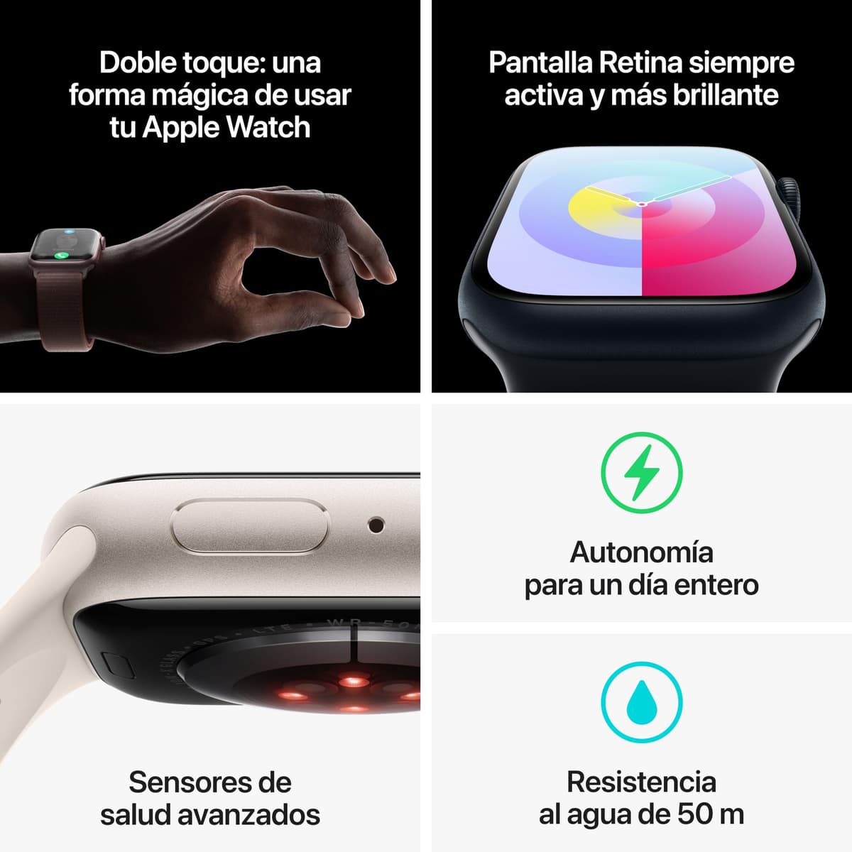 Apple Watch Series 9 [GPS + Cellular] Smartwatch con Caja de Aluminio en Plata de 41 mm y Correa Loop Deportiva Azul Invierno. Monitor de entreno, App Oxígeno en Sangre, Neutro en Carbono — view 5