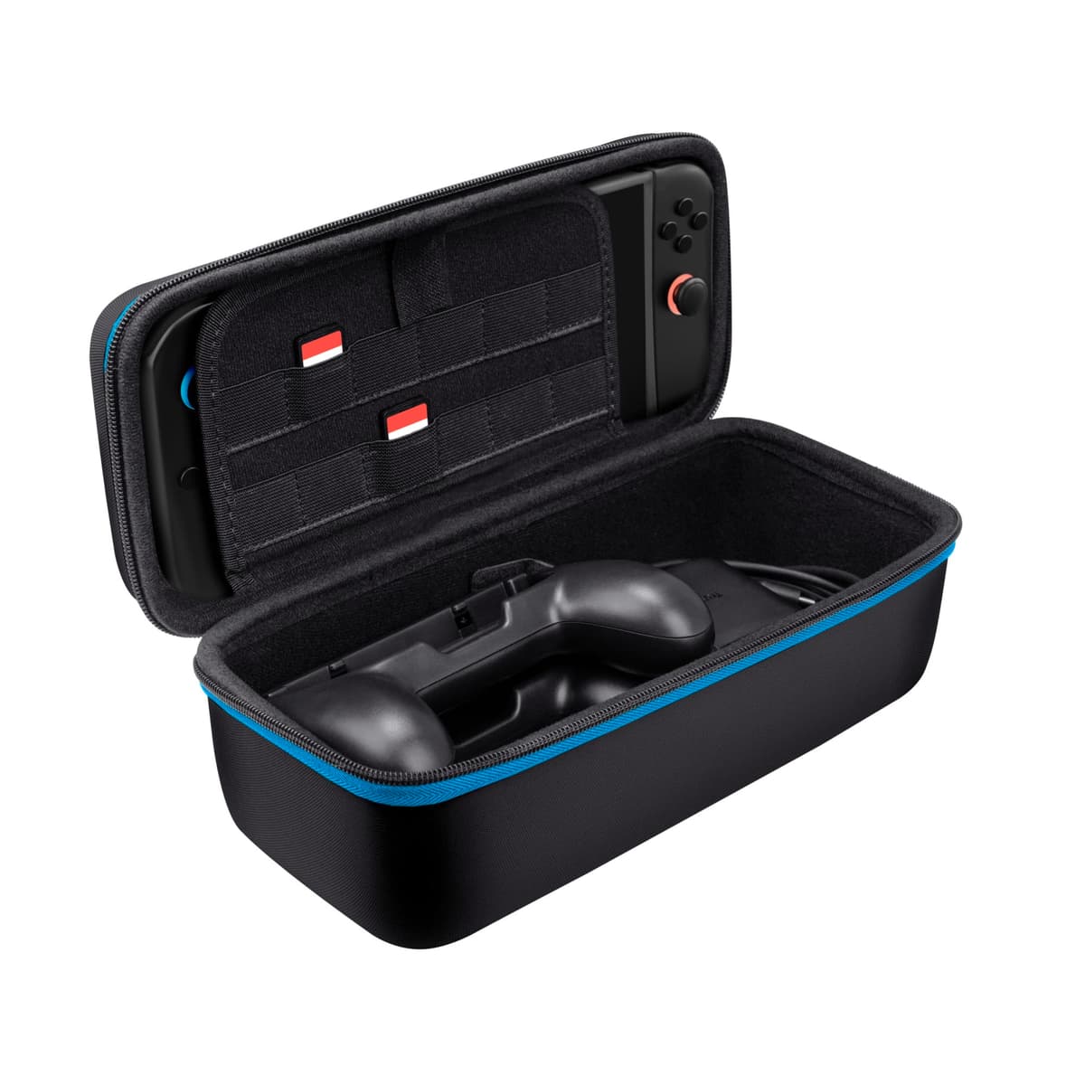 GXTrust 1252 XL Funda para Nintendo Switch 2, Carcasa Estuche Rigido de Transporte para Consola y Accesorios, Funda Protectora Dura, Bolsillo para 4 Joy-Cons y 12 Cartuchos de Juego, Negro — view 5