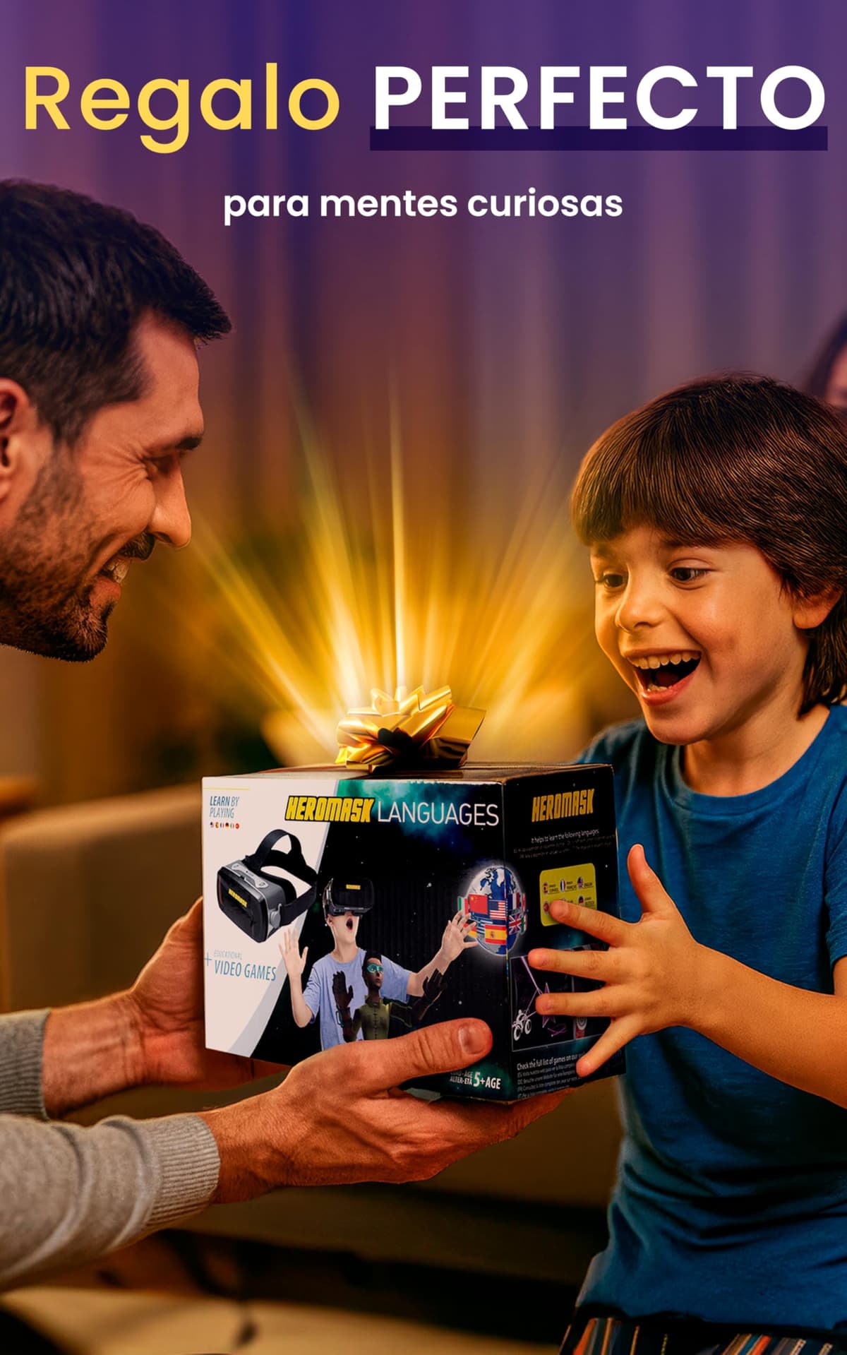 Heromask Languages: Virtual Glasses + Games (5-12 years) ― Gift that motivates you to learn English, Chinese and other languages while playing VR video games — view 7