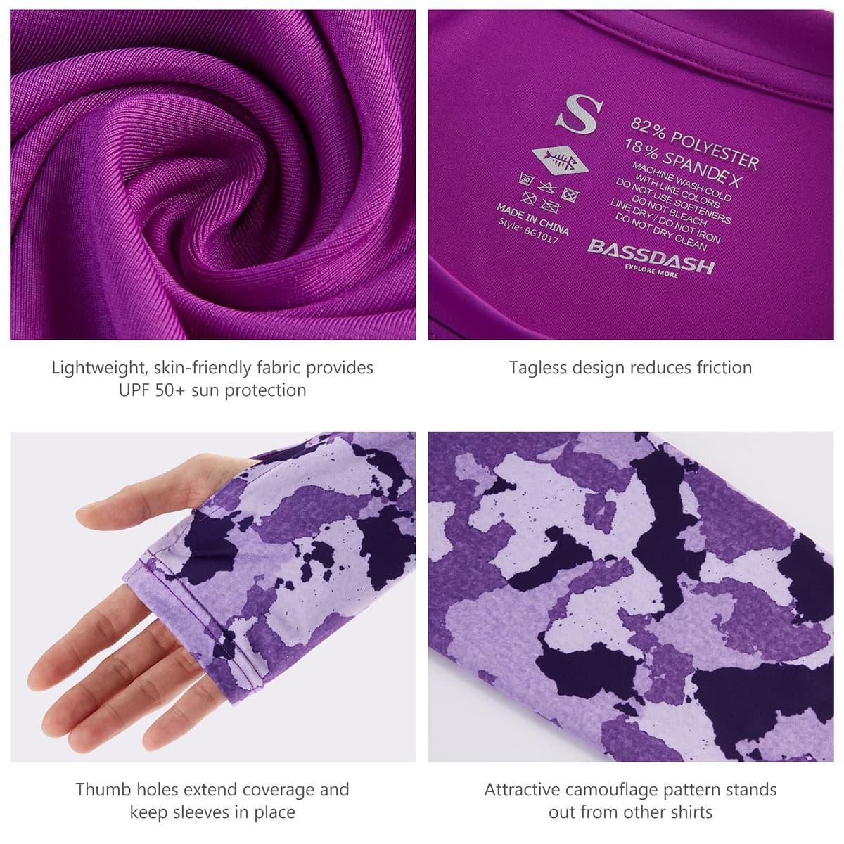 Bassdash - Camiseta de Manga Larga para Mujer con protección Solar UPF 50+ UV para Pesca, Senderismo, Rendimiento — view 5