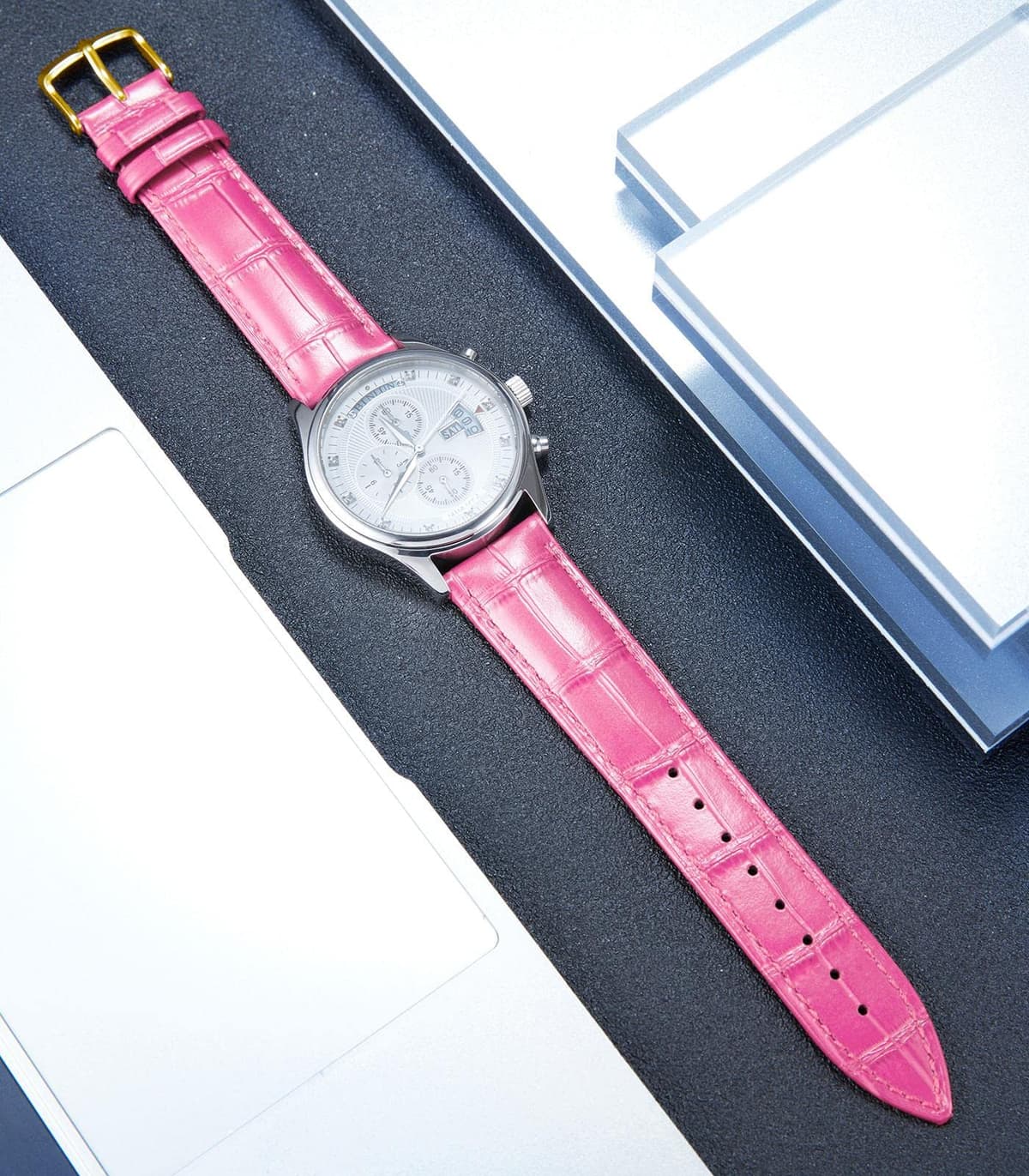 BINLUN Quick Release Leather Watch Straps Replacement Watch Bands Smart Watch Strap Crocodile Pattern in 10 Colors 13 Sizes with Silver/Gold/Rose-Gold Buckle for Men Women(10mm-24mm) — view 138
