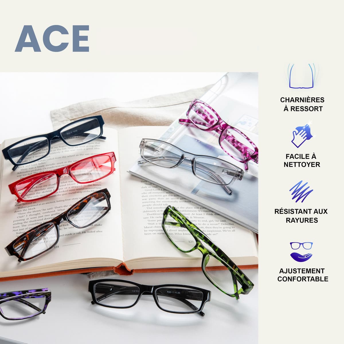 OPULIZE Ace Gafas De Lectura Negro Ligero Cómodo Lectores Valor Pack 2 Hombres Mujeres RR32-1 +1,50 — view 5