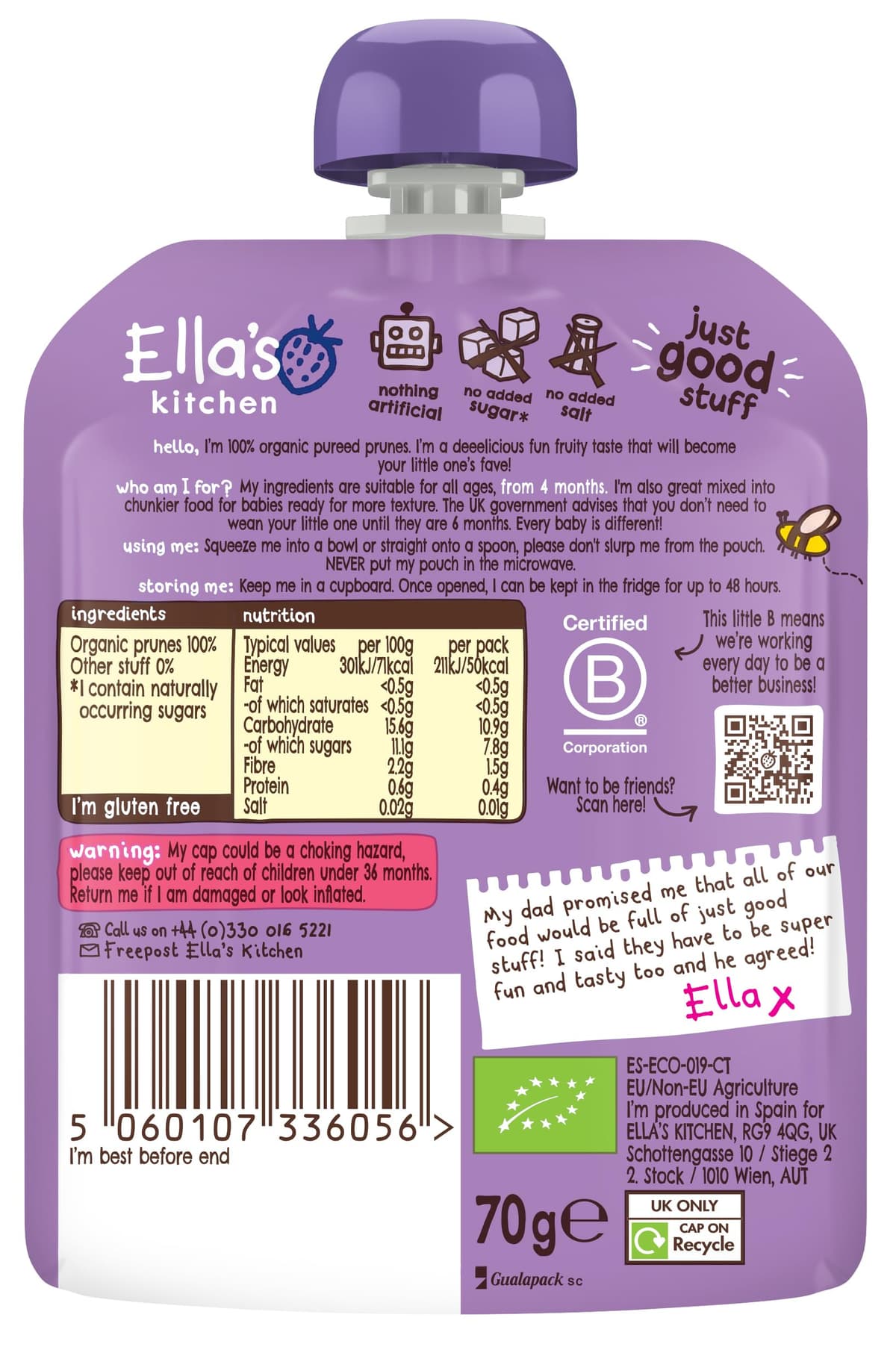 Ella's Kitchen Organic Prunes, 70g — view 2