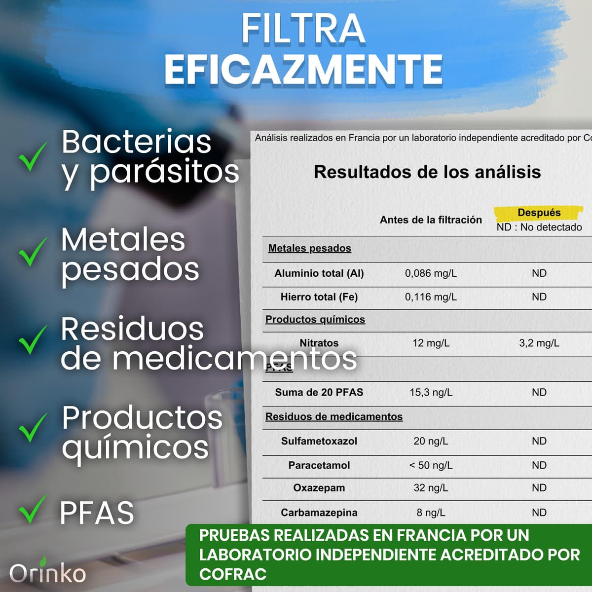 Cartucho de filtro para filtro de agua por gravedad – Compatible con Berkey & Berkefeld – Purificación eficaz del agua potable – Filtración de alto rendimiento Anti-Bacteriana – Certificado por NSF — view 3