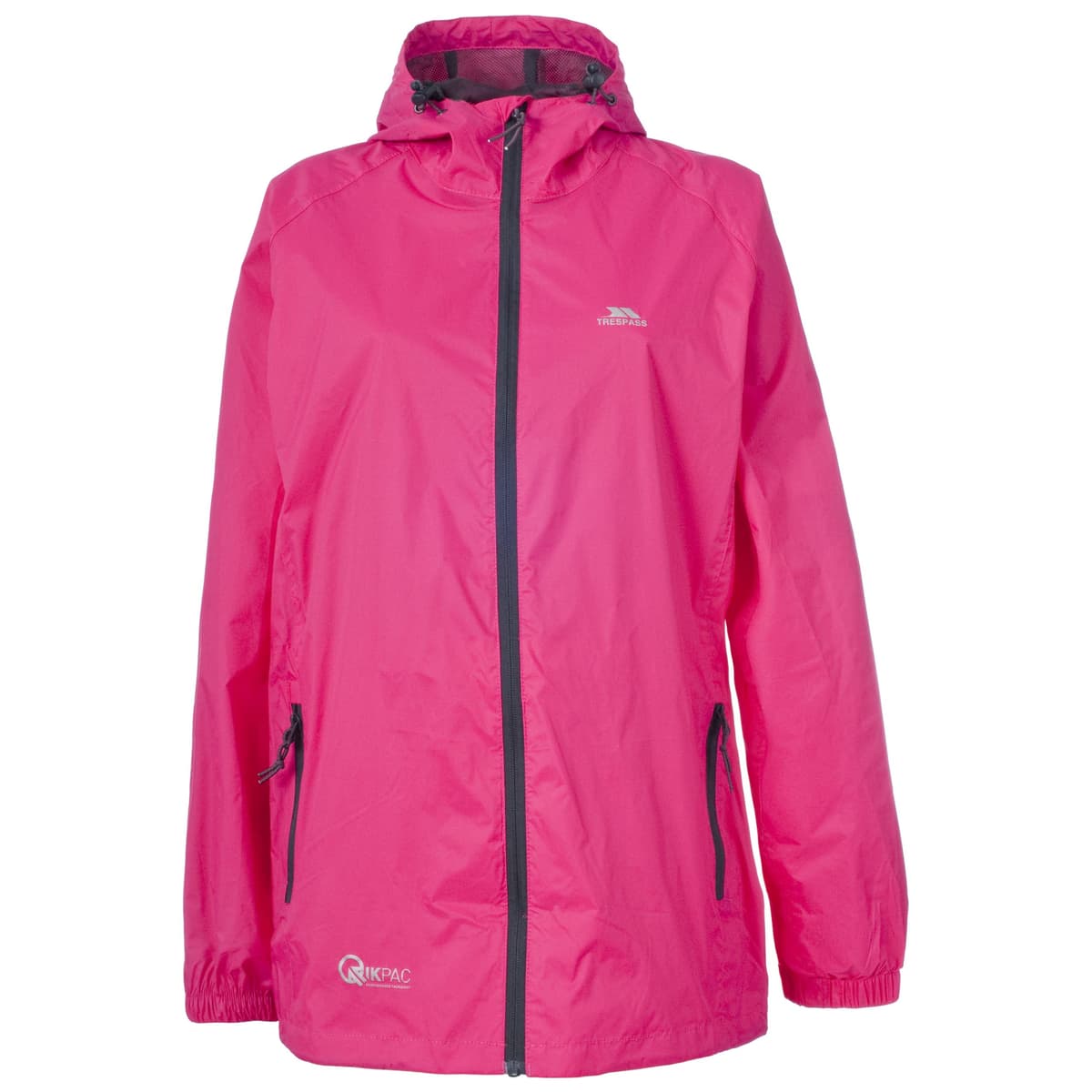Trespass Adults Waterproof Jacket Qikpac - Lightweight Packaway Raincoat, 2 Zip Pockets, Full Body Front Zip, Adjustable Hood, Storm Flap, Ventilated Back, Foldable Packs in Pouch — view 14