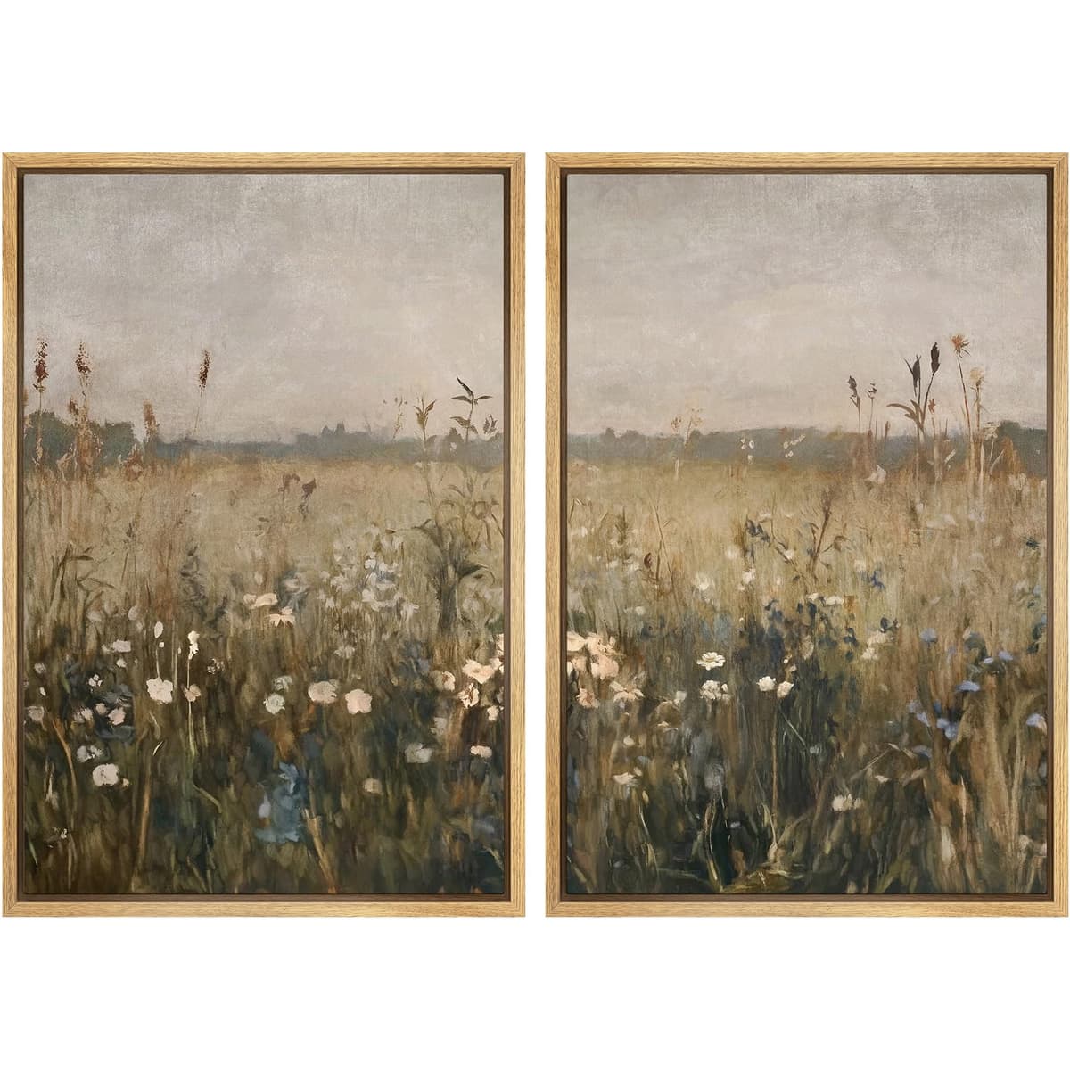 MUDECOR Framed Canvas Print Wall Art Set Watercolor Pastel Duotone Tan Landscape Abstract Shapes Illustrations Modern Art Decorative Contemporary for Living Room, Bedroom, Office - 24"x36"x2 Natural — view 125