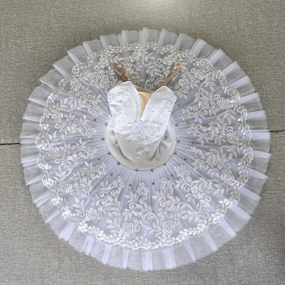 Casiler Tutú De Ballet Profesional para Adultos, Vestido De Ballet para Mujer, Disfraces De Bailarina, Falda Tutú con Lentejuelas Blancas para Escenario — view 3