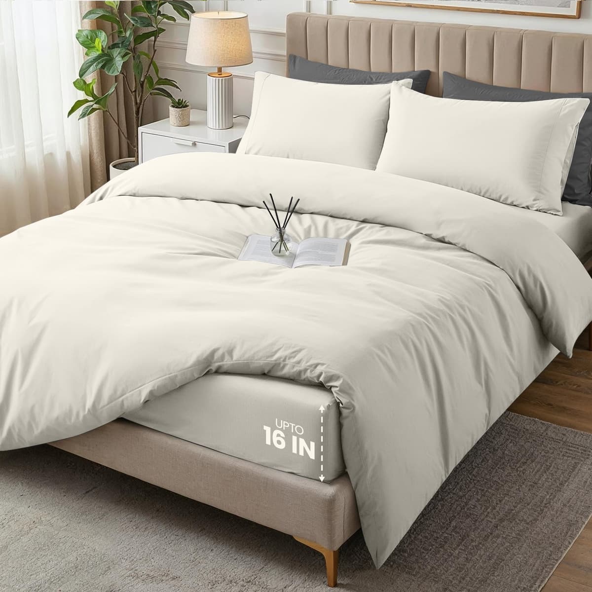 Utopia Bedding 3 Piece Single Bedding Set - Duvet Cover, Fitted Sheet with Pillow case - Soft Brushed Microfiber (Grey) — view 17