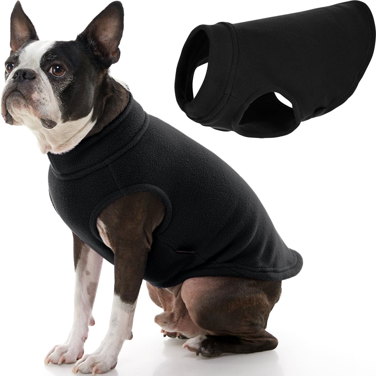 Gooby Stretch Fleece Pull Over Cold Weather Dog Vest, 2X-Large, Black