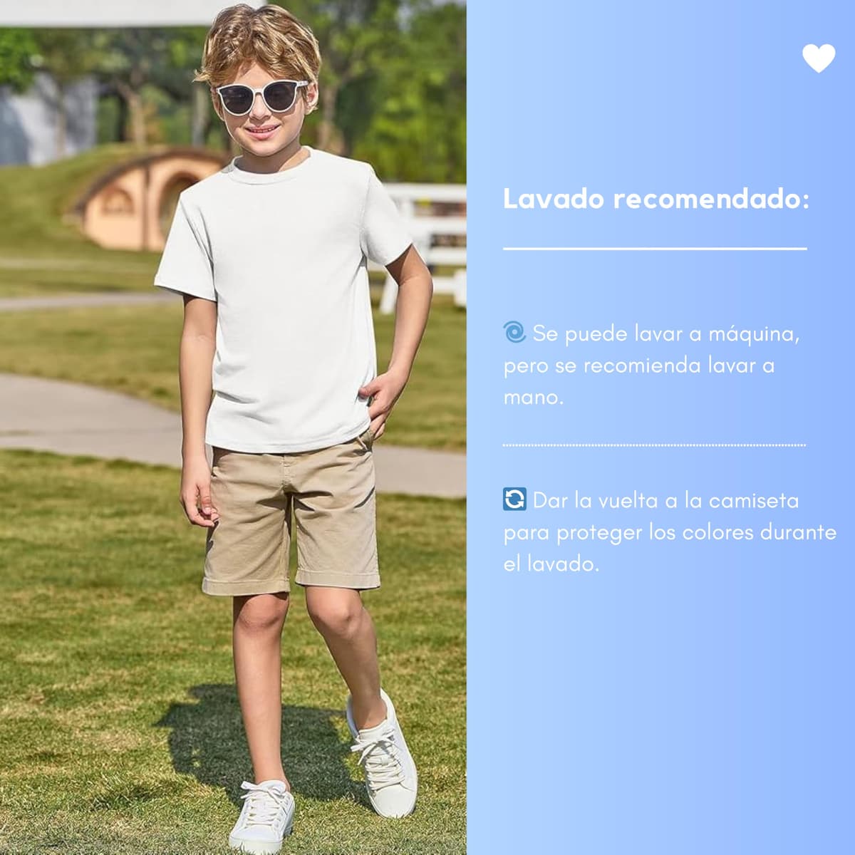 Vida Sol Camiseta Infantil 100% Algodón, 1 y 2 Unidades, Unisex, Manga Corta, Cuello Redondo, Suave y Transpirable, Diseño Básico y Cómodo, Ideal para Uso Diario, Tallas 1-15 Años, Colores Variados — view 7