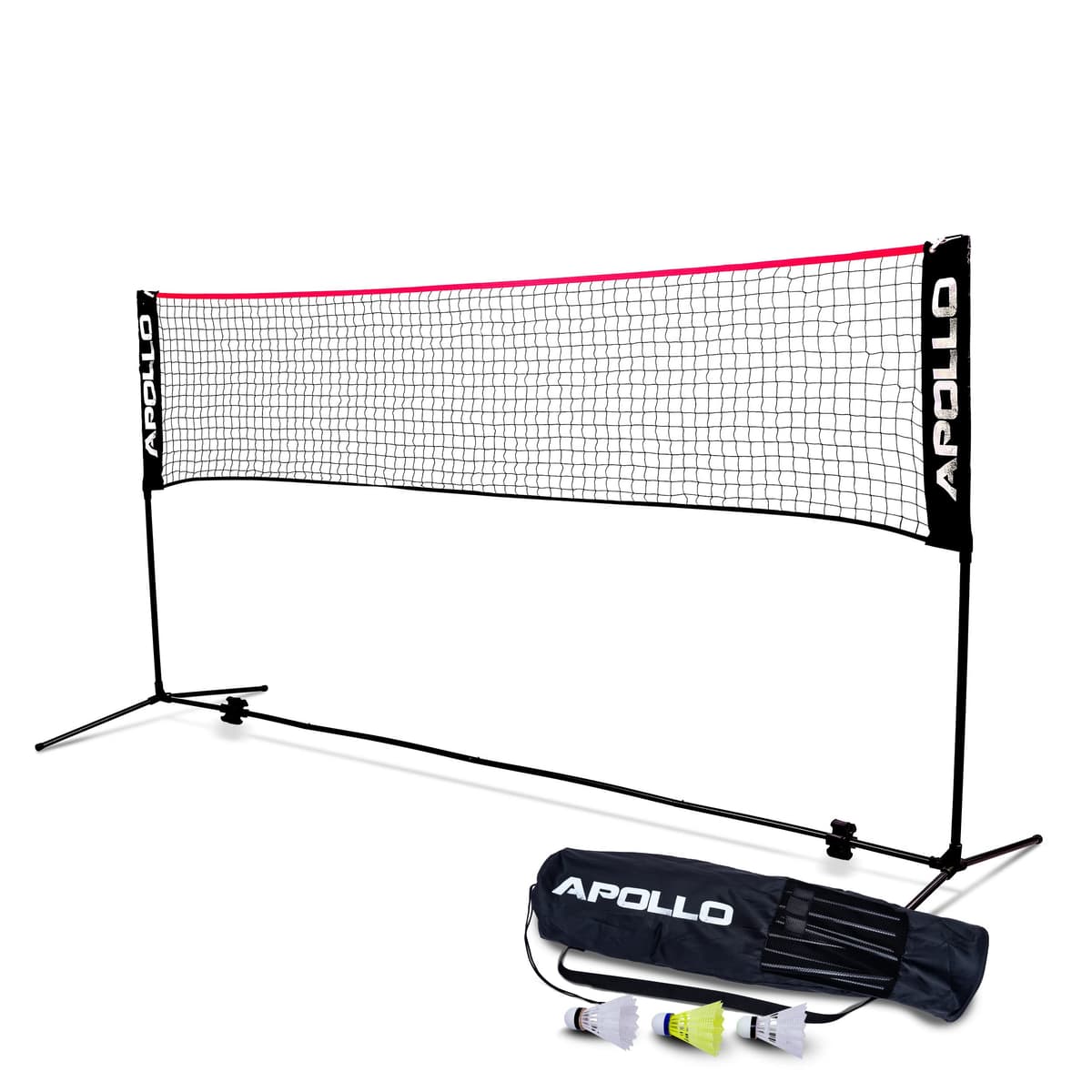 Apollo Red de Voleibol | 300cm, 400cm, 500cm | Red de Bádminton Regulable en Altura en 3 Posiciones | Red de Tenis Incluye Estructura de Hierro Estable y Bolsa de Transporte