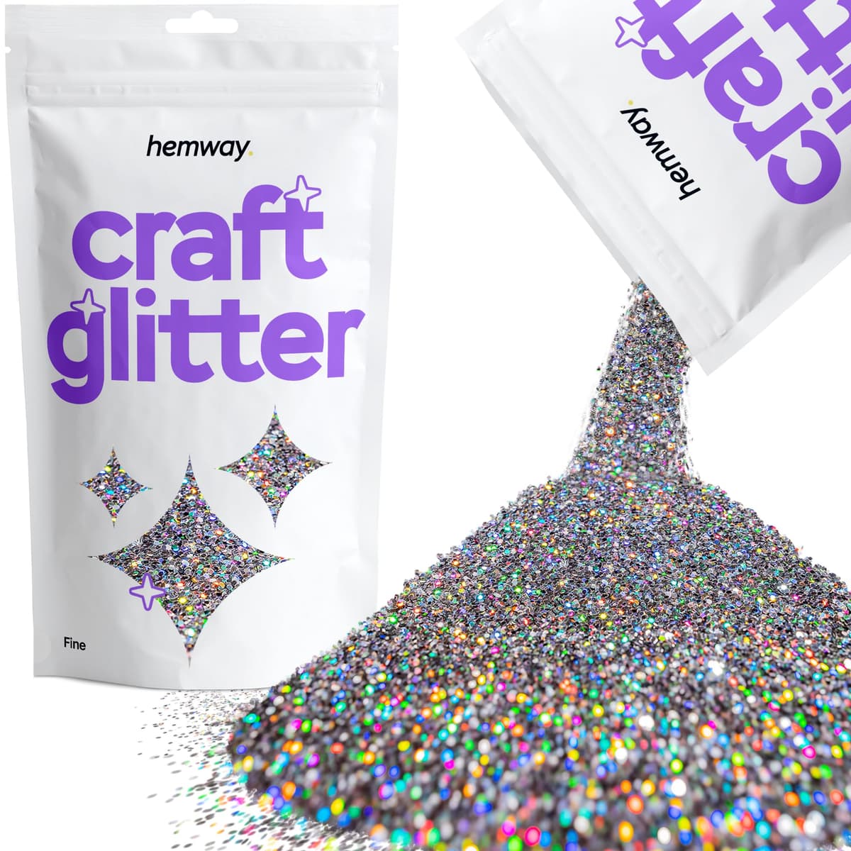 Hemway - Purpurina para manualidades, vasos, resina, epoxi, uñas, cera, álbumes de recortes, cristal, decoración de escuelas: dorado holográfico, gruesa (0,6 mm), 100 g — view 26