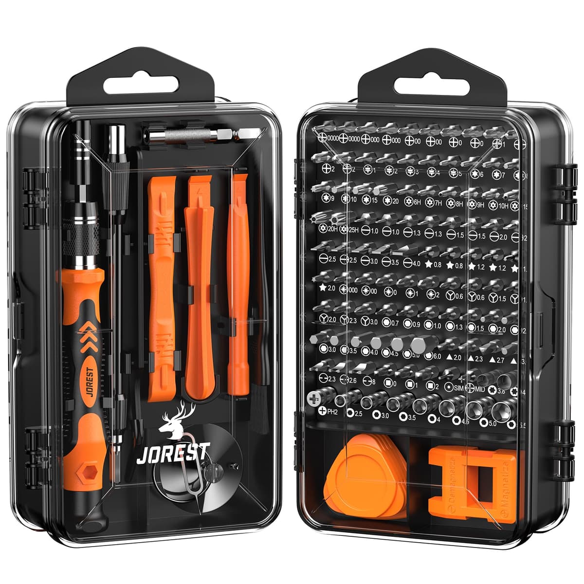 JOREST 152 en 1 set de Destornilladores de Precisión Magnéticos Profesionales, Kit de Reparación Portátil con Torx Triwing Bits para Macbook, PC,Switch, PS5, Gafas, Relojes, Laptop, Xbox — view 13