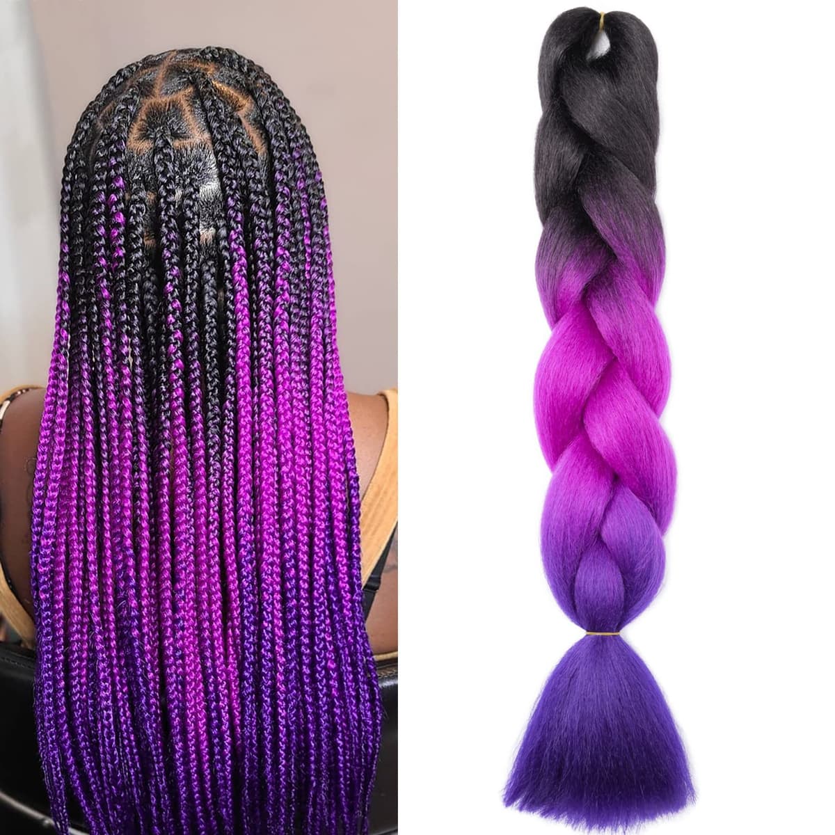 60cm Extensiones de Pelo Trenzas Africanas Castaño Oscuro Extensiones para Trenzas Africanas 1 pcs 100g Kanekalon Pelo para Trenzas Africanas Sintetico Extensiones de Trenzado Cabello Braiding — view 42