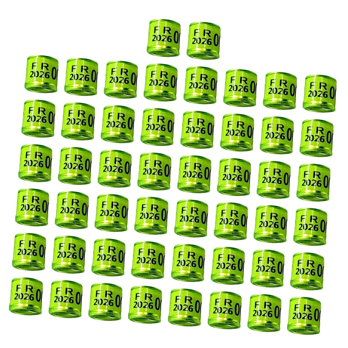 Sharplace 50 Piezas Anillas para Palomas Bandas Identificadoras para Patas de Pájaros Anillos Reutilizables para Control de Aves Material de Aluminio Y Plástico, Verde Claro