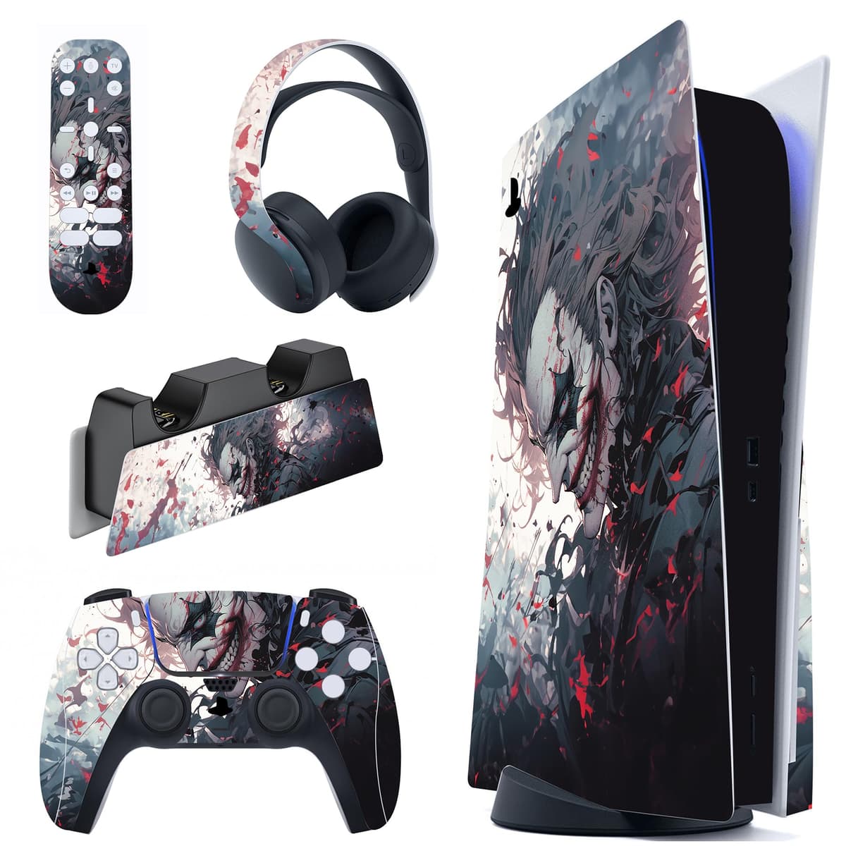PlayVital Calcomanía Vinilo para ps5 Edición Disc - Pegatina Completa para Consola, Control, Base de Recarga, Control Remoto y Audífonos, Cubierta Protectora Adhesiva(Efecto de Mármol Dorado Rosa) — view 56