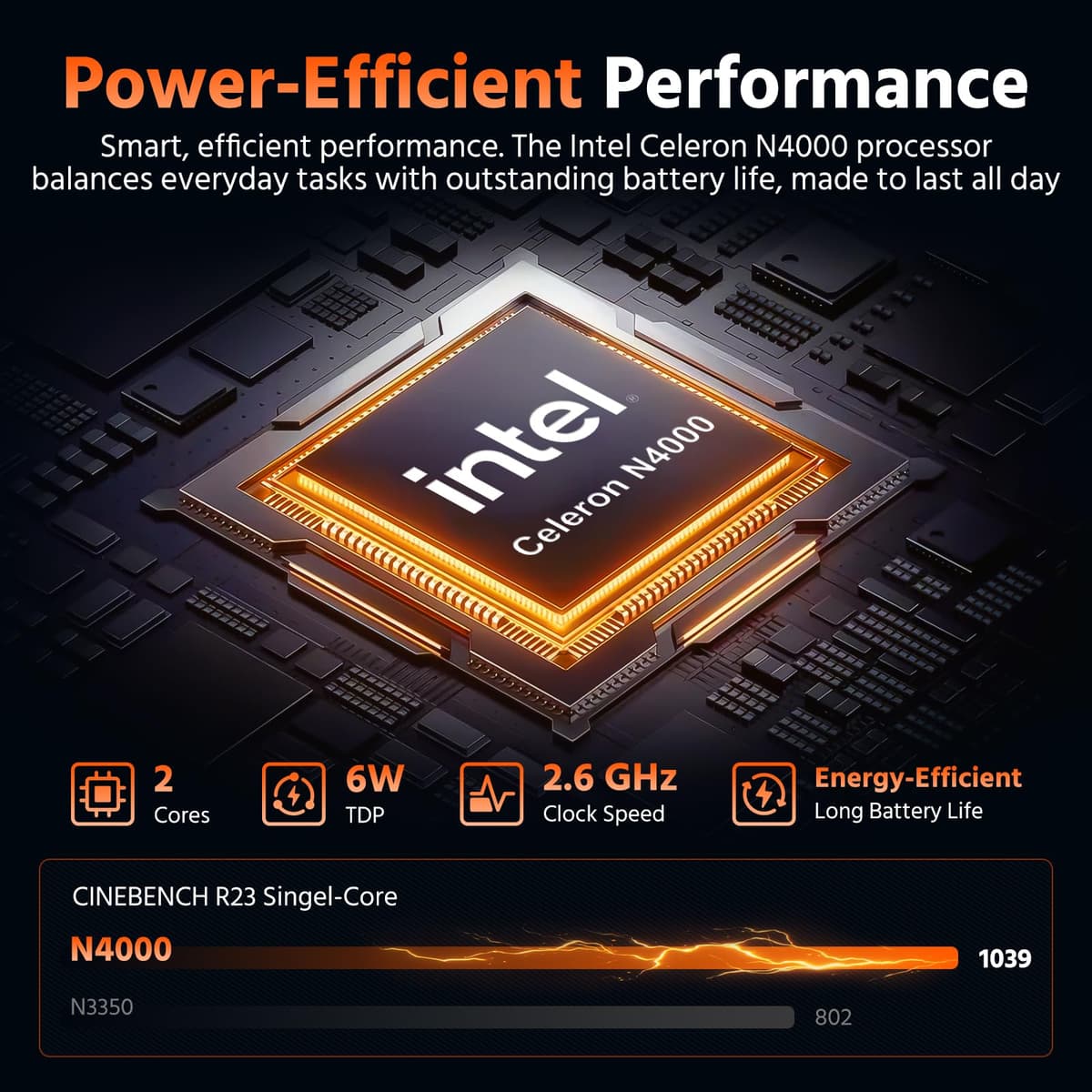 15.6" Laptop Computer, 8GB RAM 256GB SSD Celeron N4000(up to 2.6GHz) Laptop Win 11 Office Suite FHD IPS sRGB Notebook 2.4G&5G WiFi BT 4.2 HDMI USB 3.0 5000mAh Battery for Home Student Business — view 2