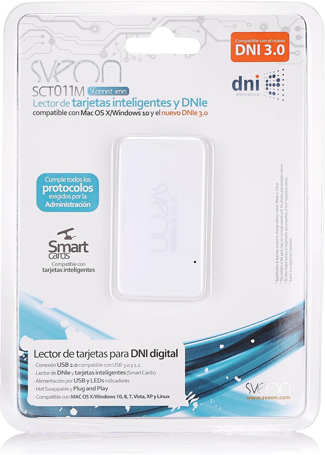 Sveon SCT011M - Lector DNI Electrónico y Tarjetas Inteligentes Compatible con Mac y Windows — view 3