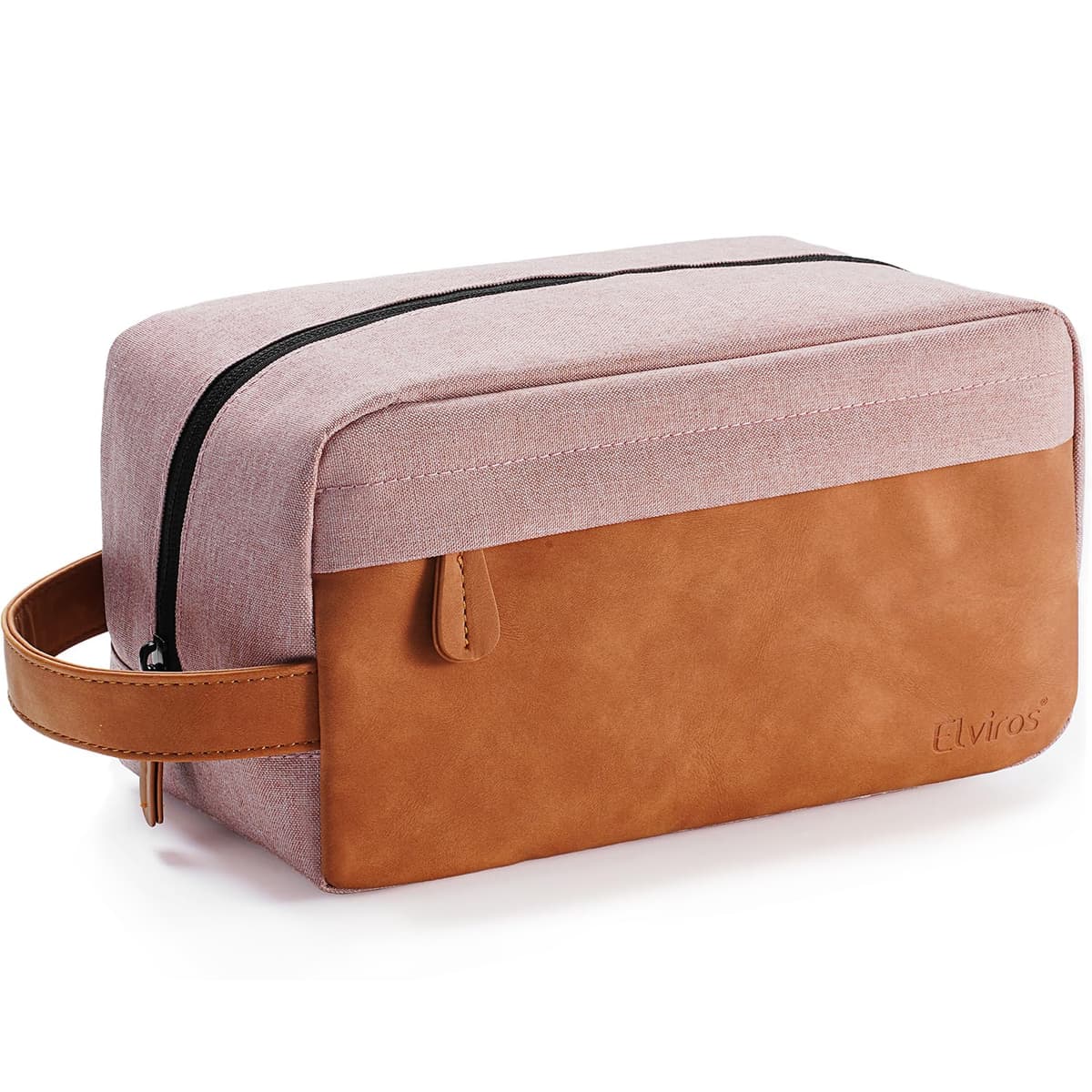 Elviros Water-Resistant PU Leather Toiletry Bag for Men Large Travel Wash Bag Shaving Dopp Kit Bathroom Gym Toiletries Makeup Organizer with Wet Dry Bag,Gift for Men — view 10
