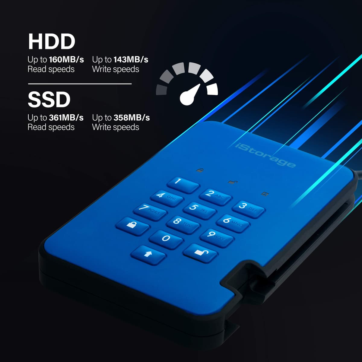 iStorage diskAshur2 SSD 256GB Red - Secure portable solid state drive - Password protected - Dust & water resistant - Hardware Encryption — view 23