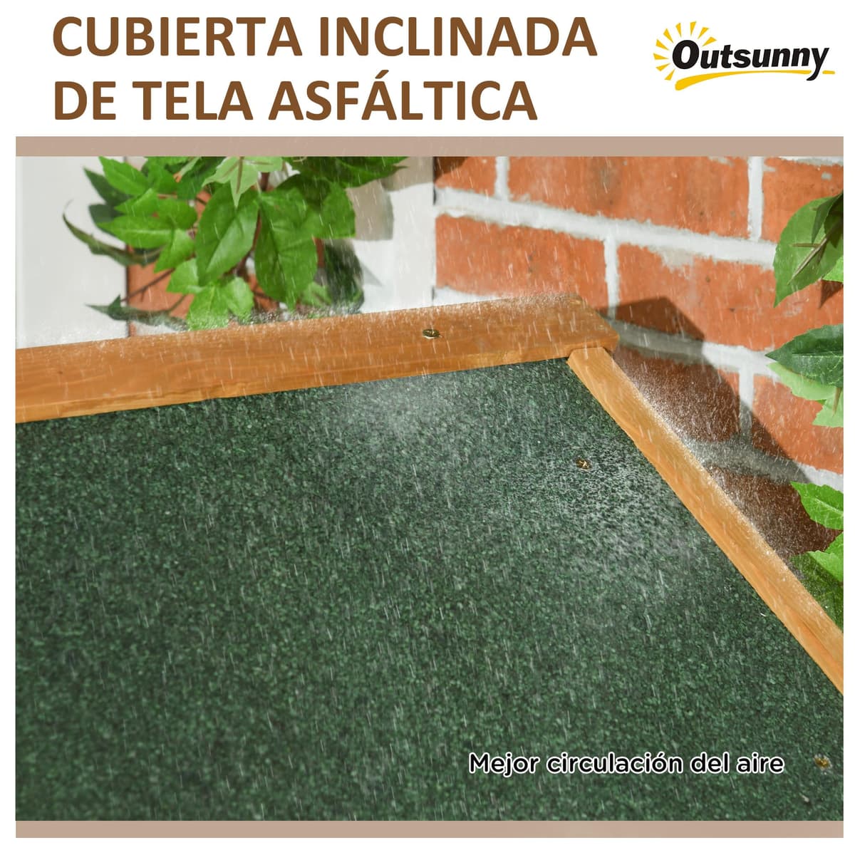 Outsunny Armario de Jardín de Madera 77x54,2x179 cm 0,3 m² Cobertizo para Almacenaje de Herramientas con 3 Estantes y 2 Puertas con Cerrojo para Patio Terraza Natural y Verde — view 4