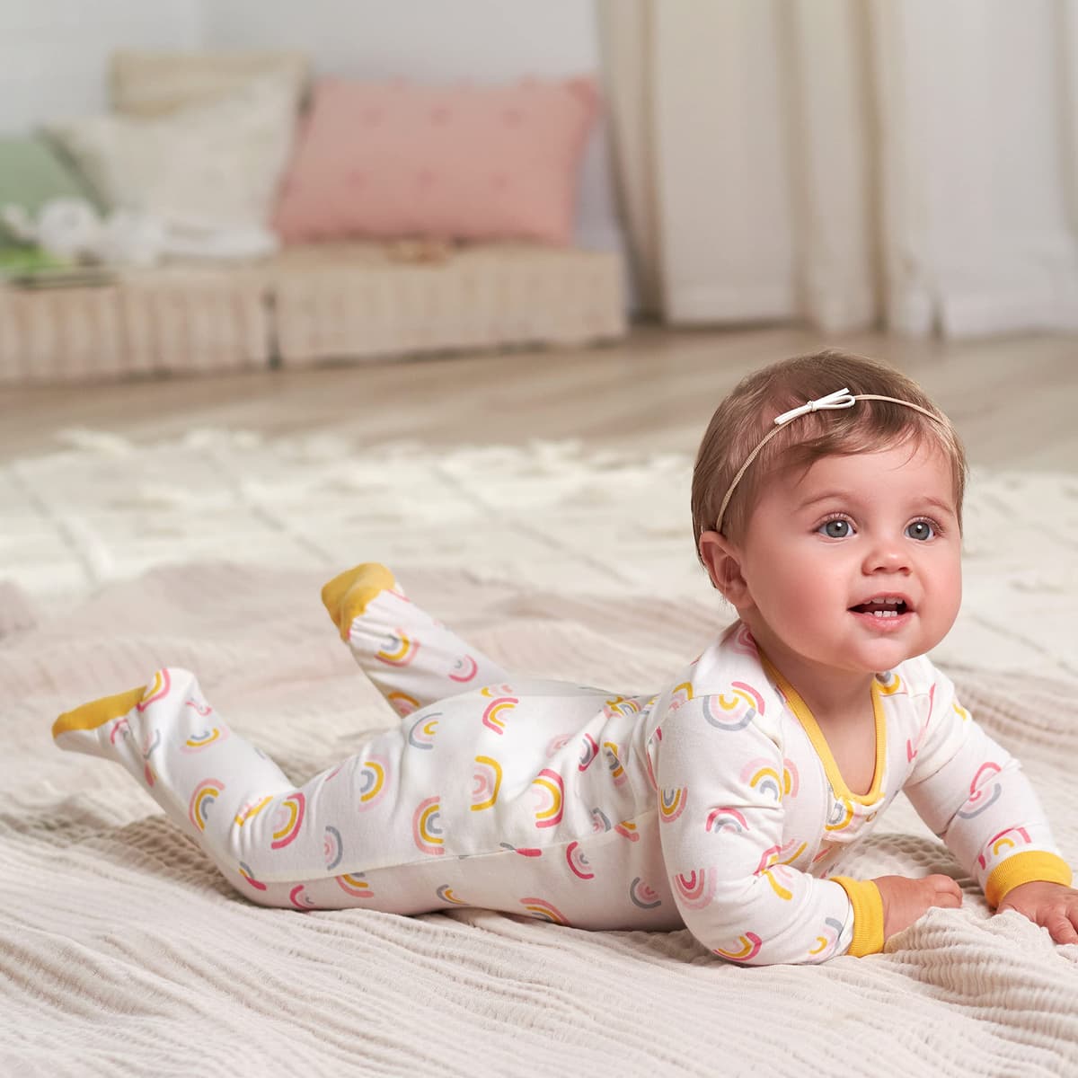 Gerber Baby Girls 4 Pack Sleep 'N Play Footie Baby and Toddler Sleepers — view 13