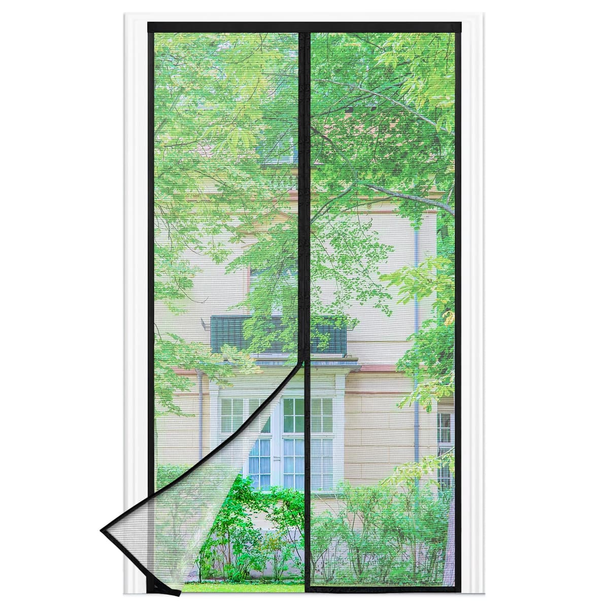 Mosquitera Puerta Magnetica - 90 x 210 CM - Blanco, Mosquiteras para Puertas, Cierre Magnético de Arriba a Abajo, Automáticamente,Mantiene el Aire Fresco — view 17