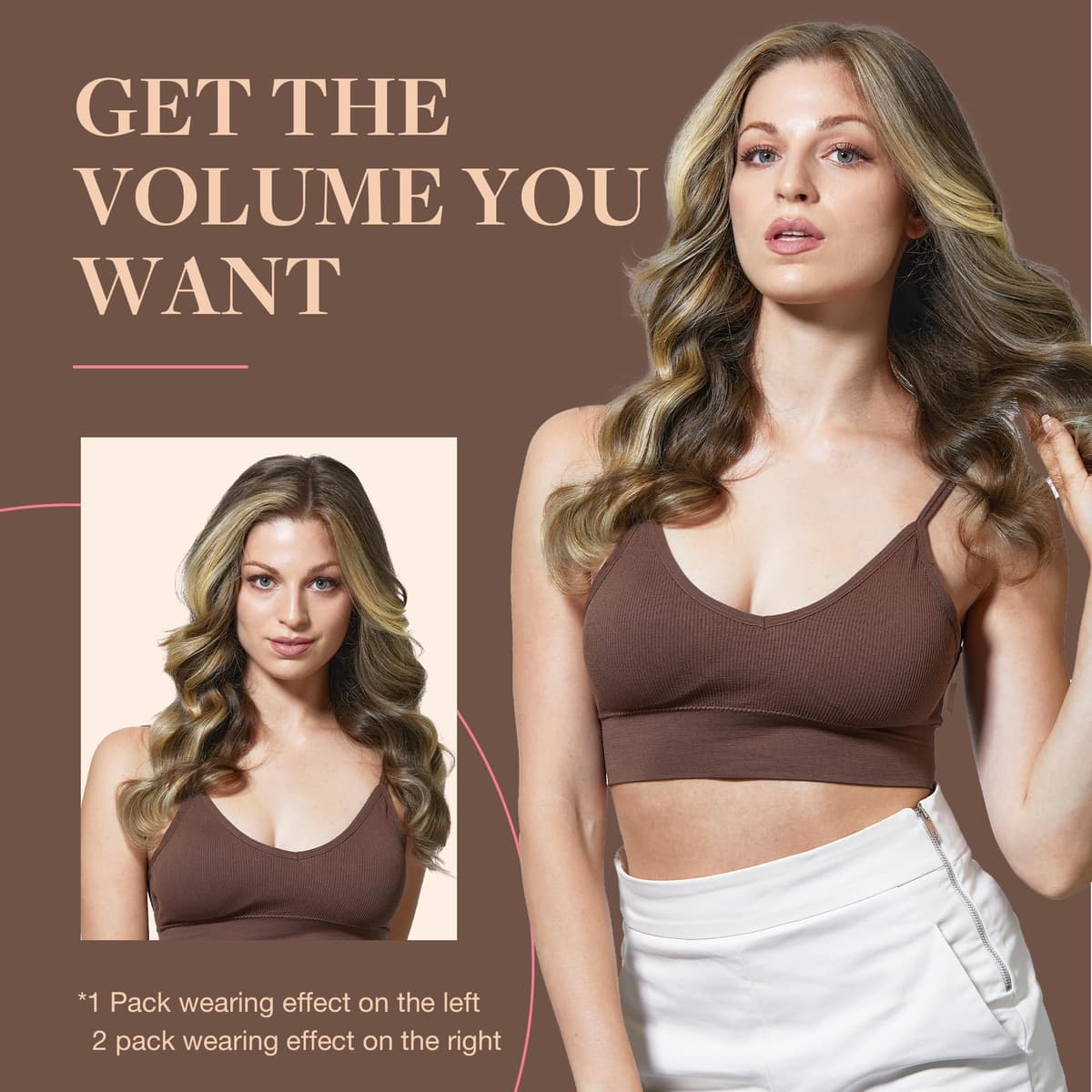 GOO GOO Clip in Hair Extensions Human Hair, 18inch 150g 9Pcs, #2 Dark Brown, Hair extensions for women, Human Hair Extensions Clip in — view 330