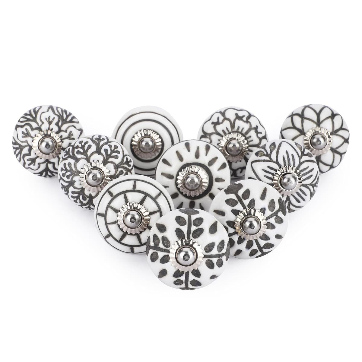 Ajuny Vintage Juego de 20 Pomos de Cerámica Blanca para Cómoda Cajón Armario Cocina Moderna Baño y Dormitorio Tiradores Decorativos Hechos a Mano — view 20