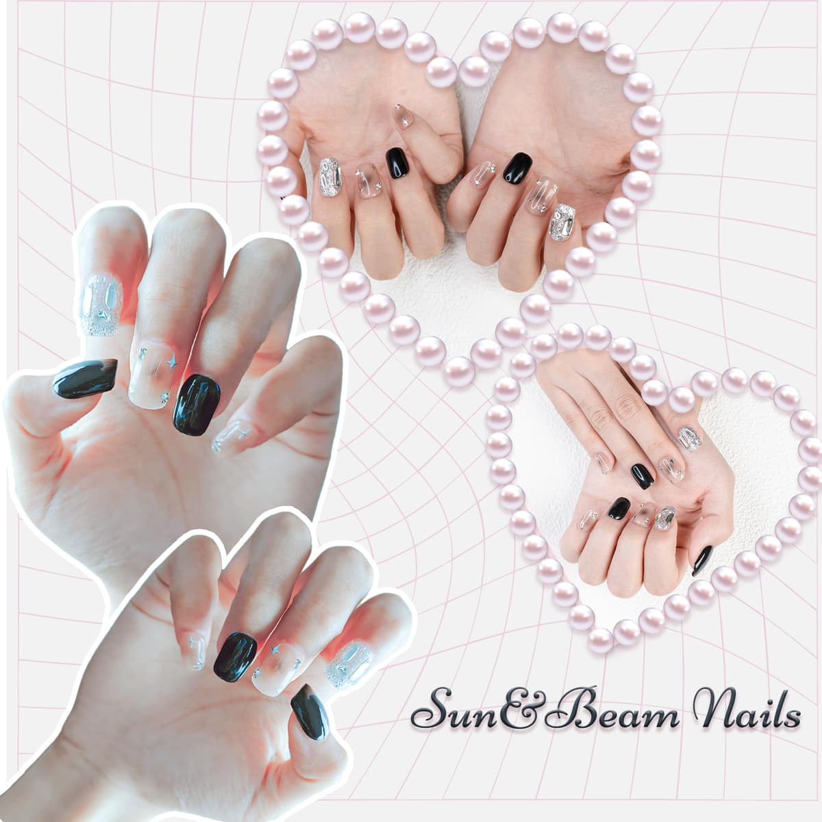 Sun&Beam Nails Handmade Press On Nail Long Coffin Ballerina Pink Flower Acrylic Fake Tip 3D Design Art Charms Cute with Storage Box 10 Pcs (S) — view 226