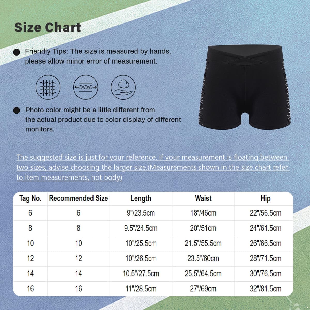 Freebily Pantalones Cortos De Gimnasia para Niñas Leggings Cortos Cintura Alta Mallas De Patinaje Pantalones para Entrenamiento Deportivo — view 7