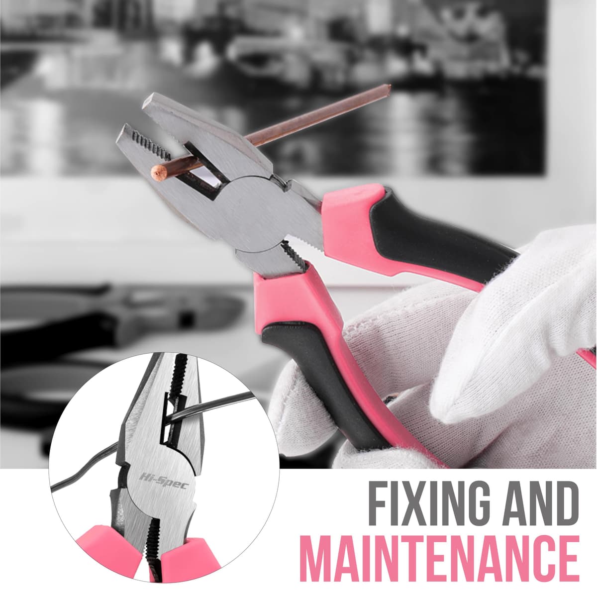 Hi-Spec Pink Small Tool Kit for Home DIY, Repairs & Crafts – 24pc Lady Tool Set with Mini Hammer, Pliers, Screwdriver Set, Hex Keys & Tape Measure in Compact Tool Box Case – Gift for Women — view 4