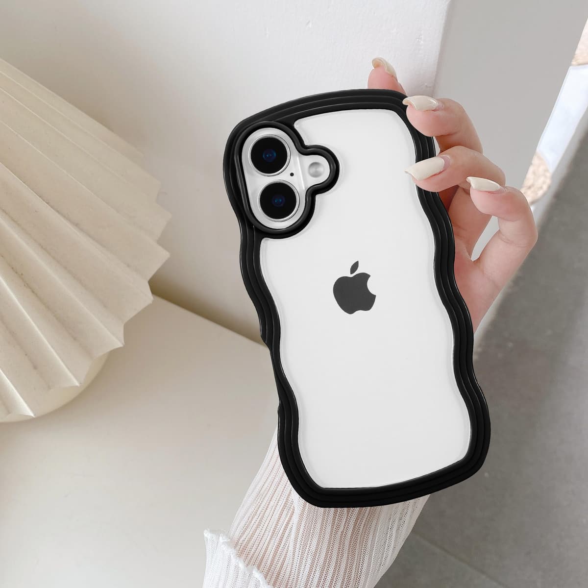 QLTYPRI Compatible with iPhone 11 Case, Cute Curly Wave Frame Clear Case for Girls Women, Transparent Soft Silicone TPU Bumper Shockproof Protective Phone Cover for iPhone 11 - Purple — view 41